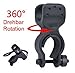 Leegoal Bicycle Bike Flashlight LED Torch Mount Holder 360 Rotation Cycling Clip Clamp (Black)