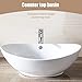 Mecor 23'' x 16'' Oval Egg Shape Vessel Sink Bathroom Vanity Bowl with Pop Up Drain, White Ceramic
