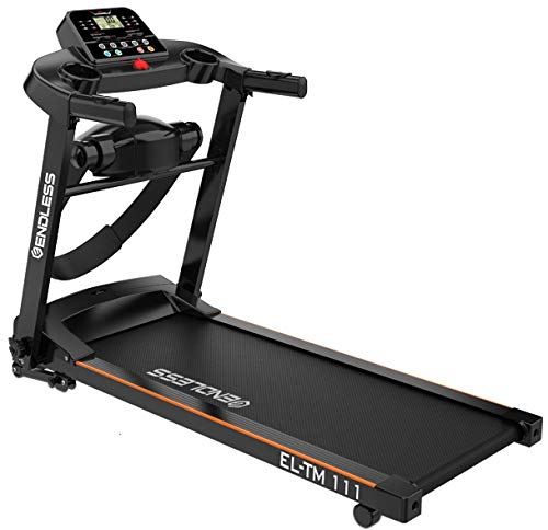 Endless TM-111 Blend (2.0 HP Peak) Motorized Treadmill (with Massager)-Max Speed 12KM/HR (Black) (with Massager)