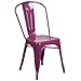Flash Furniture Commercial Grade Purple Metal Indoor-Outdoor Stackable Chair