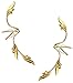 Delicate 3 Leaf Full Ear Spray Ear Cuff Non-pierced Cartilage Wrap Earring Single Left in Gold over Sterling Silver
