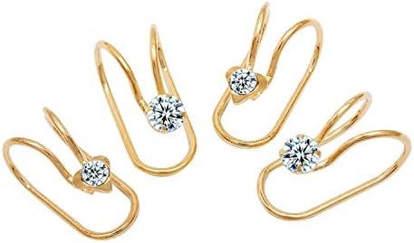 Casfine Non-Piercing Ear Bone Clip U-type Cartilage Ear Clip Ear Cuff Clip Wrap Set Mother's Day Gift