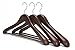 JS HANGER Wooden Suit Hangers, 3 Pack Extra-Wide Shoulder Wood Coat Hangers with Non Slip Pant Bar, Extra Smooth and Splinter Free Retro Finish