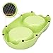 Luase Pet Dog Bowl Food Water Dish Feeder Stainless Steel Feeder Pet Dog Double Bowls(Medium, Green)