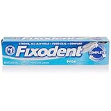 Fixodent Complete Free Denture Adhesive Cream 2.4 Oz (Pack of 6)
