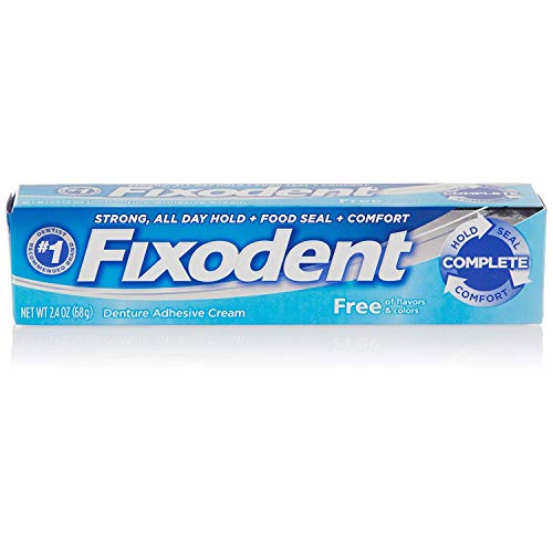 Fixodent Complete Free Denture Adhesive Cream 2.4 Oz (Pack of 6) in
