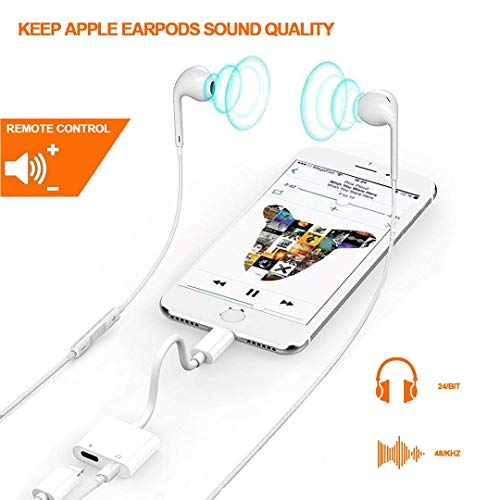 For iPhone 3.5mm Headphone Jack Adapter for iPhone Xs/Xs Max/XR/ 8/8 Plus / 7/7 Plus Headphone Splitter Adapter for iPhone Dongle 2 in 1 Chargers & Audio Connector Charger Cable Support All IOS System