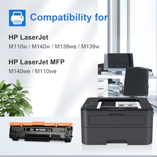 myCartridge 142X W1420X Compatible HP 142A 142X Toner for HP LaserJet MFP M140WE M110WE LaserJet M110W M140W M139WE M139W for W1420X W1420A Toner (No Chip, 1 Black)