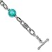 Mia Diamonds 925 Sterling Silver and 14k Yellow Gold Reconstructed Turquoise Bracelet