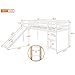Harper & Bright Designs Twin Loft Bed with Slide for Kids, Wood Low Sturdy Loft Bed, No Box Spring Needed, White