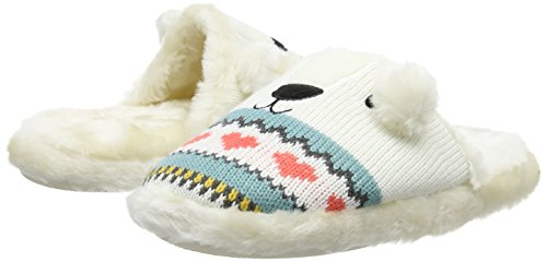 Aroma Home Shoes Knitted Polar Bear, Unisex Adults' Open Back Slippers