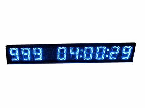 AZOOU Large 5-inch 9 Digits LED Days Countdown/up Clock Days Event Timer For Race Games With IR Remote Control Blue Color