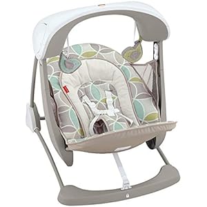 Fisher-Price Deluxe Take-Along Swing & Seat Mocha Swirl, portable baby swing and stationary infant seat