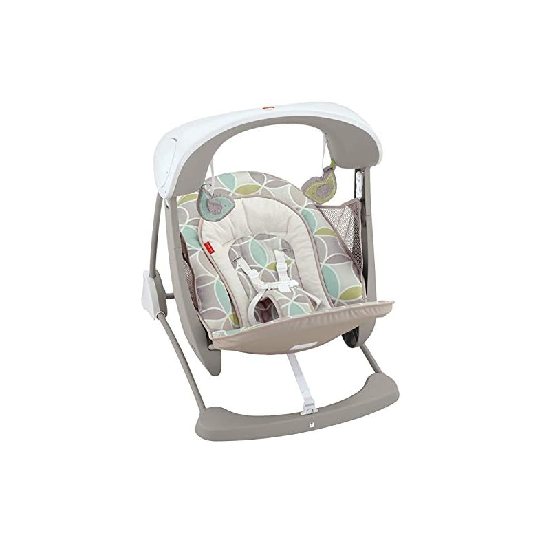 Fisher-Price Deluxe Take-Along Swing & Seat Mocha Swirl, portable baby swing and stationary infant seat