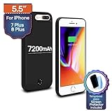 iPhone 7 Plus /8 Plus Backup Battery Charger Protective Case 7200mAh, 230% Extra, Fast-Charging Power Bank