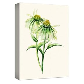 Canvas Wall Art Green Flowers with Green Leaves Painting Artwork for Home Prints Framed - 12x18 inches