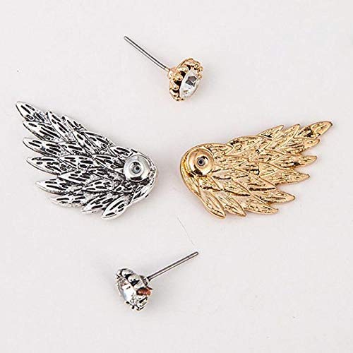 GuGio Cute Gothic Angel Wing Stud Earrings for Women Unique Fashion Jewelry