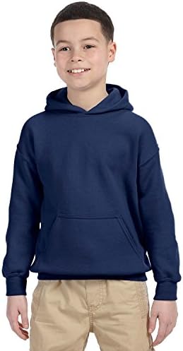 Gildan Youth Heavy Blend 8 oz, 50/50 Hood - NAVY - L - (Style # G185B - Original Label)