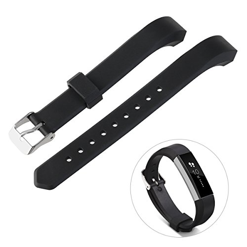 Fitbit Alta Band, UKCOCO Silicon Adjustable Replacement Wristband with Metal Buckle Clasp for Fitbit Alta Smart Fitness Tracker (Black) Fitbit Alta Band, UKCOCO Silicon Adjustable Replacement Wristband with Metal Buckle Clasp for Fitbit Alta Smart Fitness Tracker (Black)