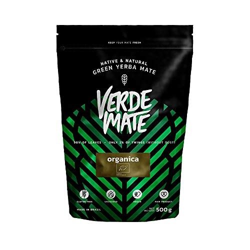 Verde Mate Green Orgánica 500 g â Bio Yerba Mate aus Brasilien â Rauchfrei & schonend verarbeitet 0,5 kg