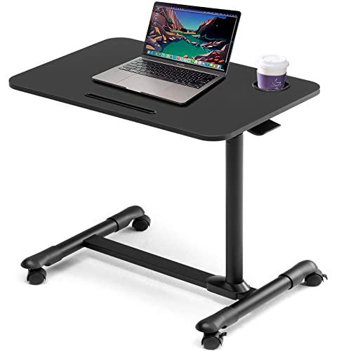 ETHU Overbed Table with Wheels, Rolling Tray Table, Hospital Bed Table