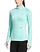 baleaf Women's Thermal Fleece Pullover Jacket Half Zip Thumbholes Long Sleeve Running Hiking Tops Workout Shirt Cold Weather Zipper Pockets Aqua L