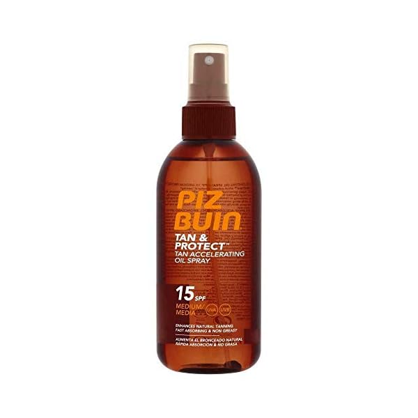 2 x Piz Buin Tan & Protect Accelerating Oil Spray SPF15-150ml