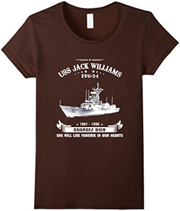 Womens USS Jack Williams (FFG-24) Tshirt Small Brown