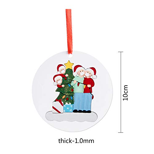 CJWPOWER 2020 Personalized Christmas Ornament, Quarantine Themes, Best Gift for Family, Neighbors, Friends, Church Members, Grandparents and More (Lights, Family of 4)