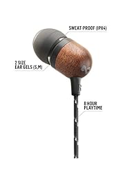 House of Marley, Smile Jamaica auricular bluetooth inalámbrico   Batería de larga duración, resistentes al sudor y Premium Sound Negro