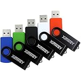 XinwaY 8GB USB 2.0 Flash Drives, (5 Pack 8GB Five Colors: Black White Blue Green Orange)