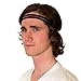 Skinny Black Headband For Men. Organic Sweatband Wraps Twice Around the Head. Eco-Friendly Soccer, Running And Yoga Thin Headband For Men.