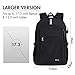 Laptop Backpack with USB Charging Port, Raydem 17.3 Inch Water Resistant Travel School Backpack Business Laptop Bag, TSA Friendly Computer Backpack Anti Theft Carry on Bookbags for Women Men, Black