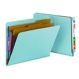 Smead End Tab Pressboard Classification File Folder with SafeSHIELD Fasteners, 2 Dividers, 2