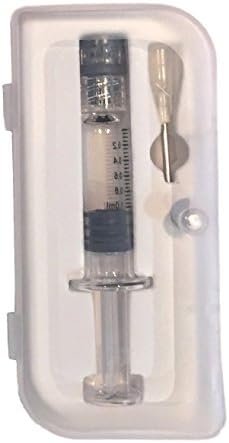 Premium 1mL Reusable Glass Syringe with Blunt Dispensing Needle and Carry Case