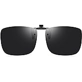 CAXMAN Polarized Clip On Sunglasses Over Prescription Glasses for Men Women UV Protection