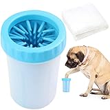 Paw Legend Portable Dog Paw Washer with Towel - Pet Paw Cleaner for Dogs,Cats Grooming with Muddy Paws - Comfortable Silicone Dog Feet Cleaner(Blue, L)