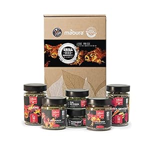 Mabura® 6er Grillgewürze Geschenkset Männer – Bio Gewürze Set als Zubehör zum Grillen | BBQ Gewürze als Geschenk für Sie…