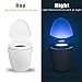 LED Toilet Light Motion Activated – 2 Packs with 6pcs Batteries, Udaily Toilet Night Light with Human Motion Sensor, 8 Colors Changing Toilet Bowl Nightlight for Bathroom
