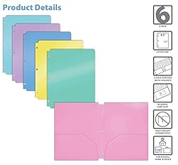3 Hole Punch Pocket Folders, Bulk Pack, Sturdy