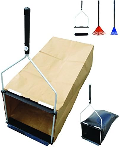 EASY LEAF SCOOPER - Value Set (A) - Trash Bag Dustpan Holder + 2 Pickup Rakes