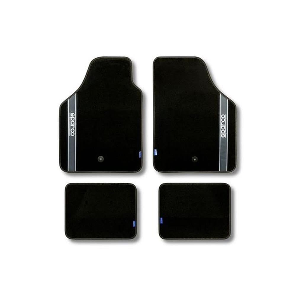 SPARCO 03763BAR Set of 4 Universal Rugs in Gray/Black, Grey