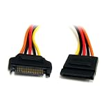 StarTech.com 12in 15 pin SATA Power Extension Cable - SATA Power Male to Female Extender - 12 Inch SATA Power Extension Cord
