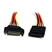 12in 15 pin SATA Power Extension Cable - SATA Power Male to Female Extender - 12 Inch SATA Power Extension Cord