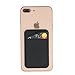 Adhesive Phone Wallet, Elastic Fabric Cell Phone Card Holder for All Smartphones & Cases - 3 Pcs (Black/Blue/Grey)