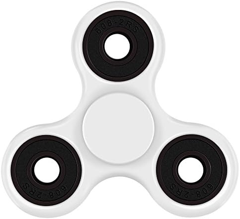 Wukelili Tri Fidget Hand Spinner, Ultra Fast Bearings, Finger Toy, Great Gift for ADD, ADHD, Anxiety and Autism Adult Children, White