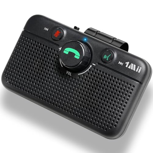 1Mii Hands-Free Car Bluetooth 6.0, Bluetooth Speaker Kit for Car, Auto Reconnect, Siri and Google Voice Assistant, Calls, Navigation and Music Hands-Free, 35H Autonomy