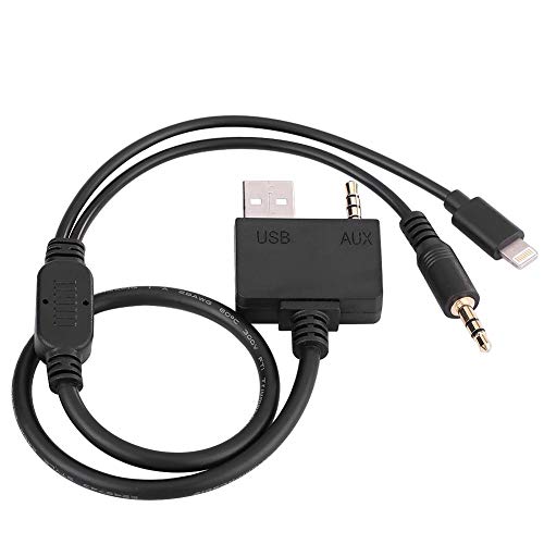 Terisass Universal Car Music Interface Aux Cable Aux Cord 8-pin Lightning Premium Plastic Metal Material Compatible with iOS 10.2 and Earlier iOS Version AUX USB Cable for Hyundai Kia