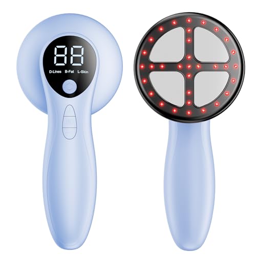 Masseur Anti Cellulite Appareil Massage Minceur Vibra Pro, 4 Têtes de Professionnel Pour La Taille, Ventre, Fesses, Bras, Unisexe, Lifte, Resserre et Masse la Peau (Bleu)