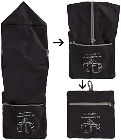Foldable Duffel Bag 30" / 75L Large Lightweight Luggage for Travel (Black) 6 Foldable Duffel Bag 30" / 75L Large Lightweight Luggage for Travel (Black)